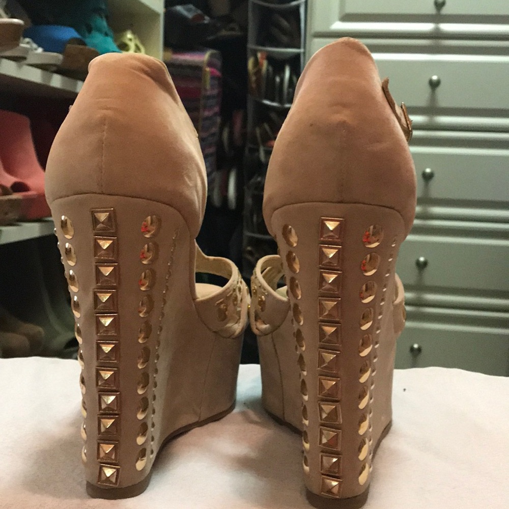 Fun Studded Shoe Dazzle Wedges - Picture 2 of 4